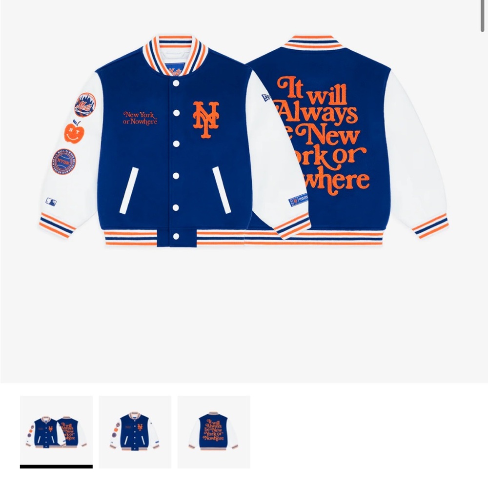 Kids New York or Nowhere Mets varsity jacket size XL